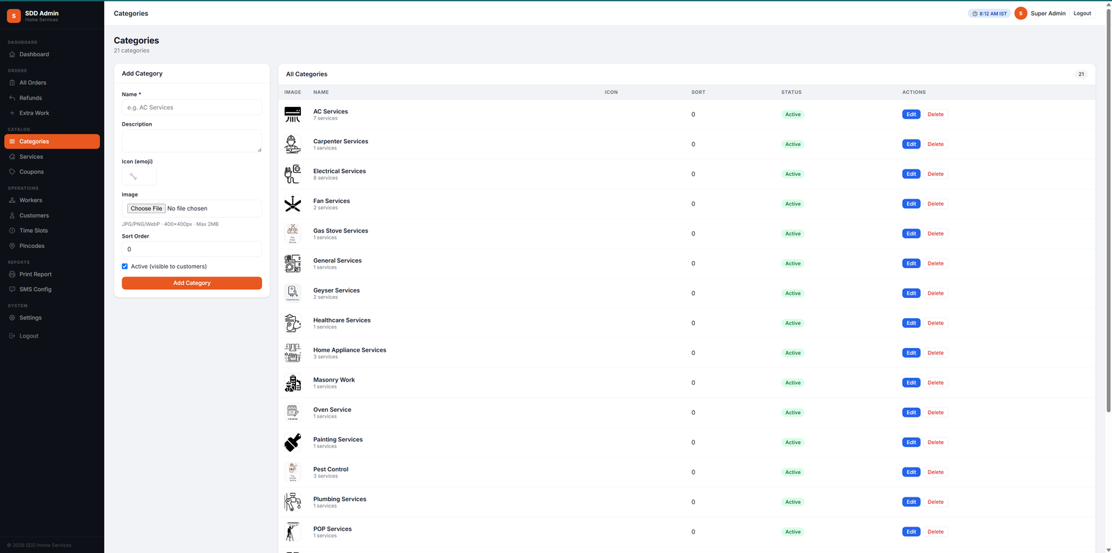 Home Services PHP Script — Admin + Worker + Customer