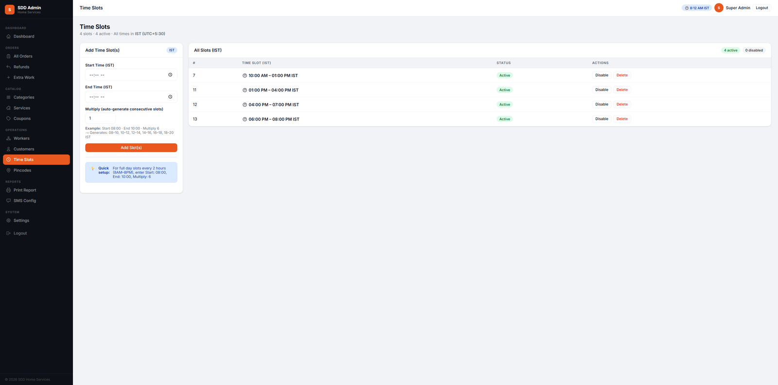 Home Services PHP Script — Admin + Worker + Customer