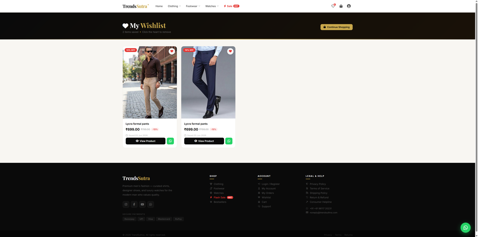 FashionStore — PHP Single-Vendor Fashion E-Commerce with Razorpay, WhatsApp & Video Support