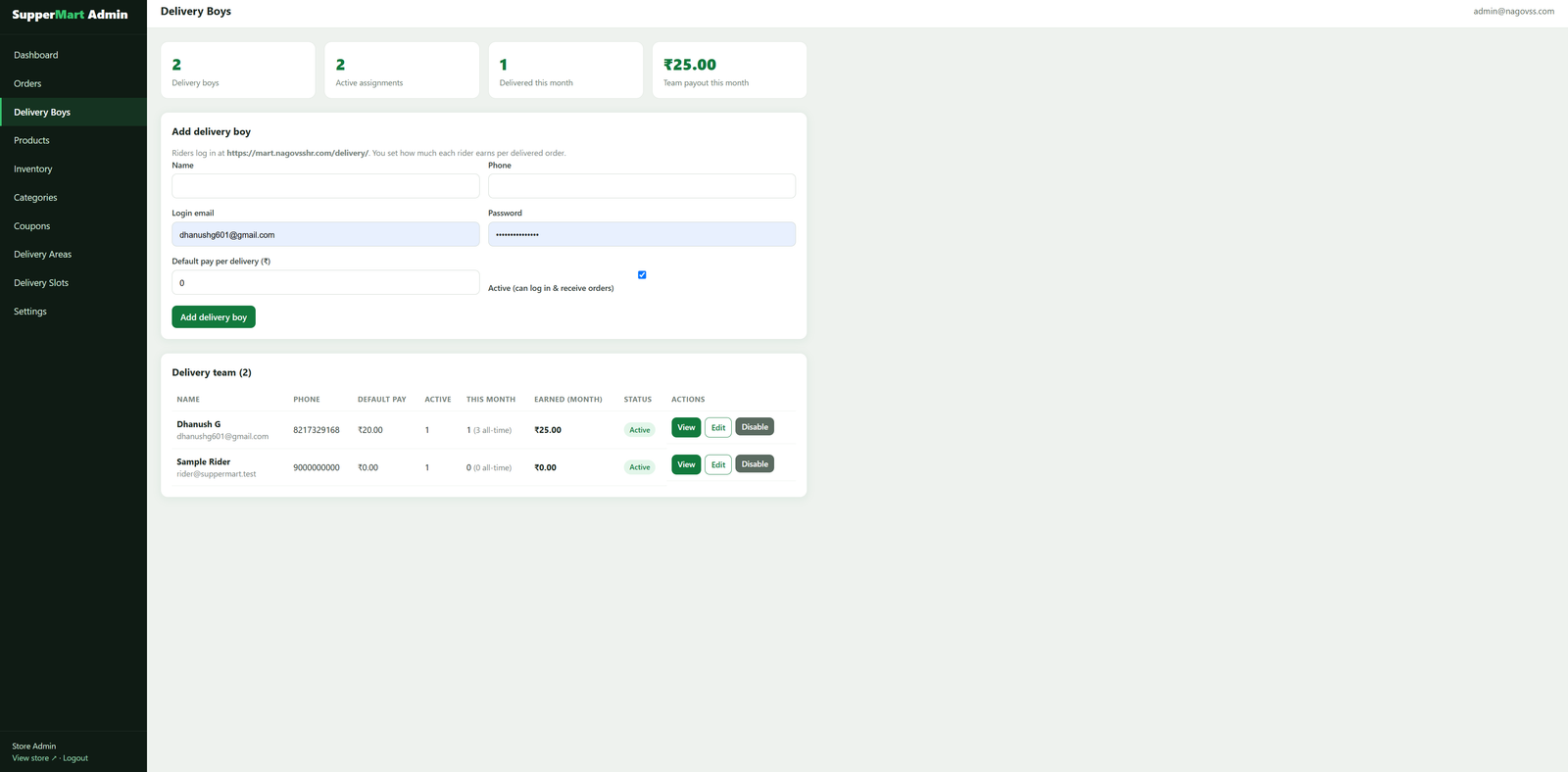 "PHP Grocery Delivery Website Script with Admin Panel + Delivery App + OTP Verification