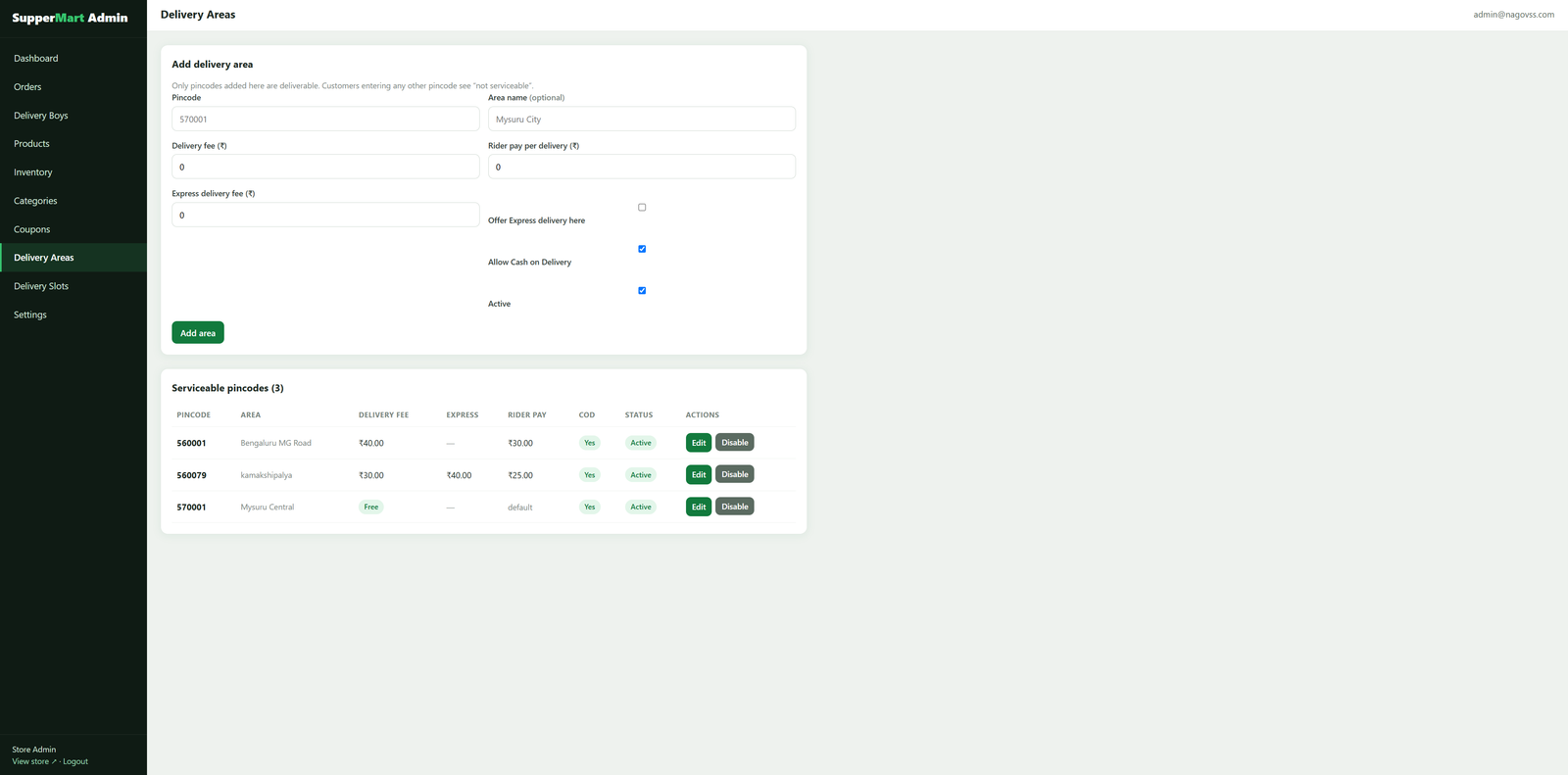 "PHP Grocery Delivery Website Script with Admin Panel + Delivery App + OTP Verification