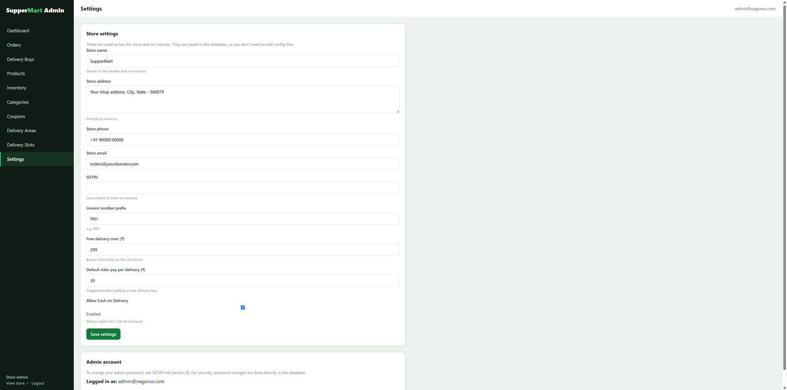 "PHP Grocery Delivery Website Script with Admin Panel + Delivery App + OTP Verification