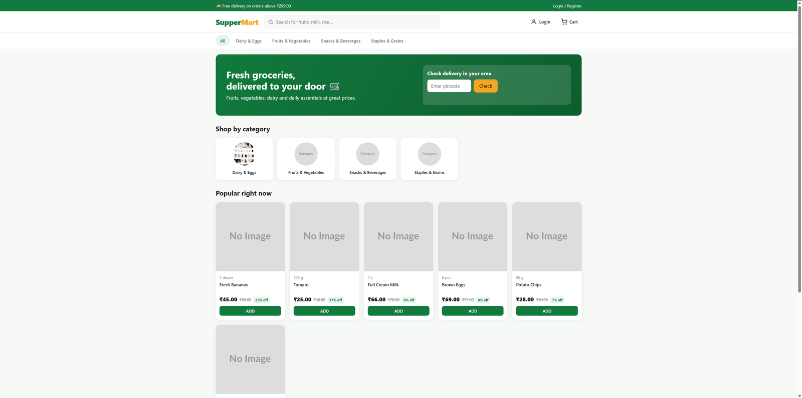 "PHP Grocery Delivery Website Script with Admin Panel + Delivery App + OTP Verification