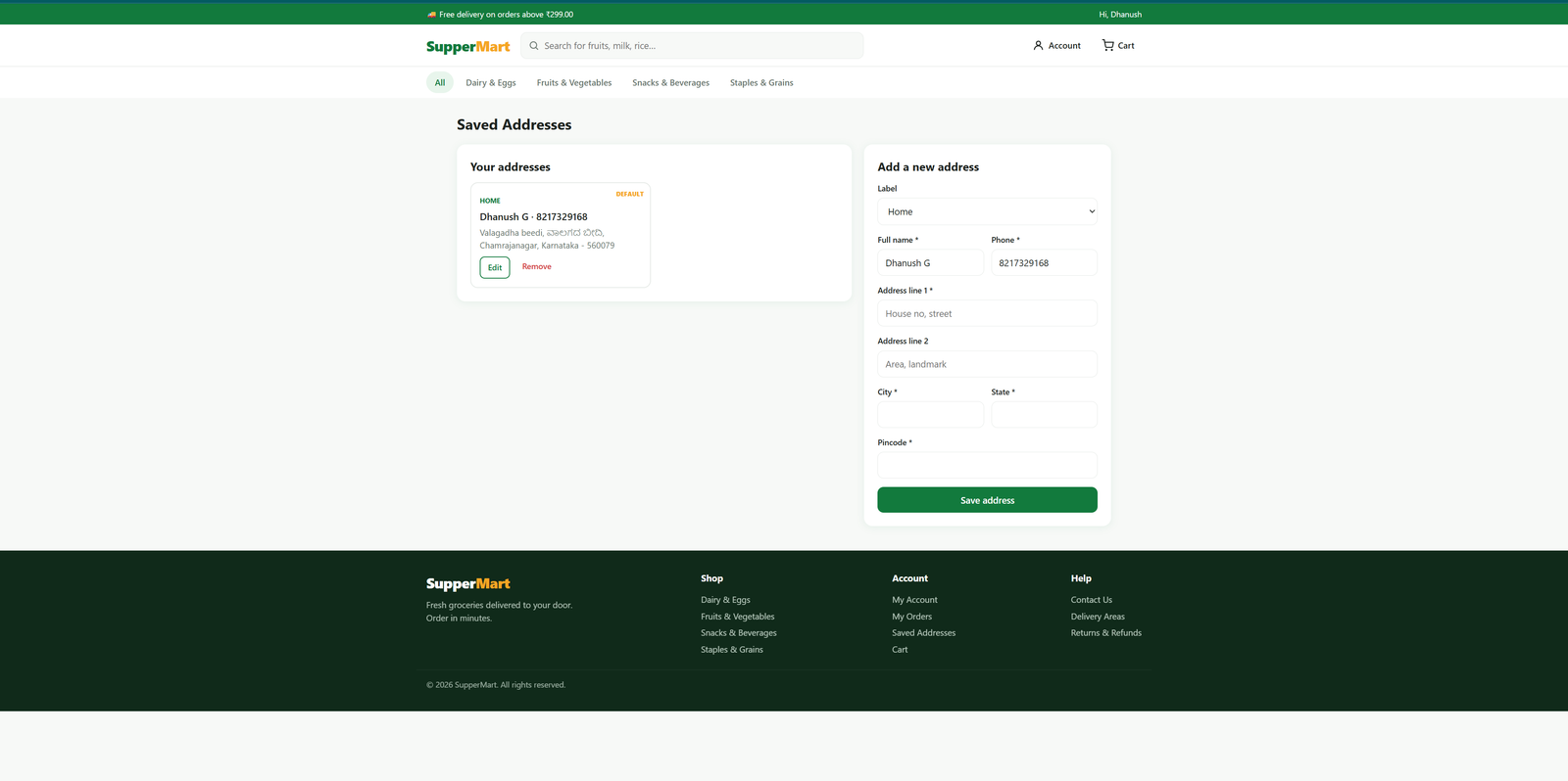 "PHP Grocery Delivery Website Script with Admin Panel + Delivery App + OTP Verification